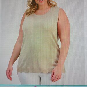 JM Collection Plus Size Metallic Shine Sweater Tank